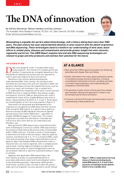 The DNA of innovation - The Australian Wine Research Institute