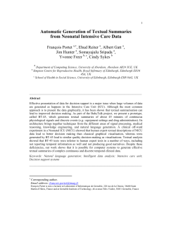 Automatic Generation of Textual Summaries from Neonatal Intensive