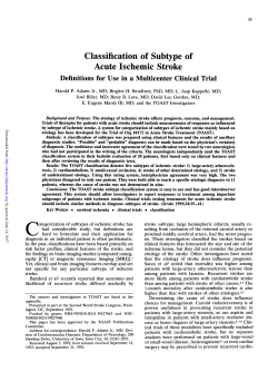 Classification of Subtype of Acute Ischemic Stroke