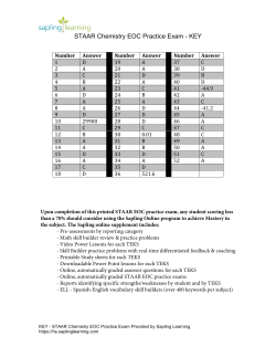 STAAR Chemistry EOC Practice Exam - KEY