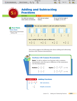 Adding and Subtracting Fractions