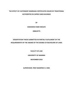the effect of customary marriage certificates