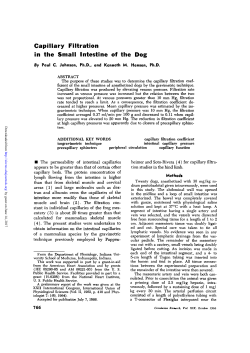 Capillary Filtration in the Small Intestine of the Dog