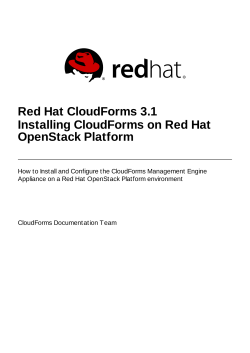 Red Hat CloudForms 3.1 Installing CloudForms on Red Hat