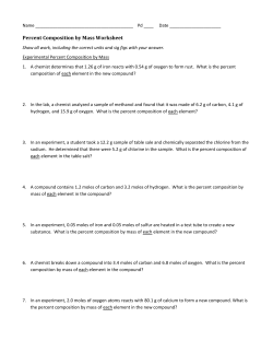 Percent Composition by Mass Worksheet