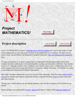 Project MATHEMATICS!