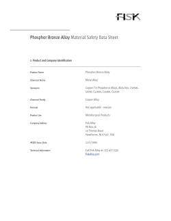 Phosphor Bronze Alloy Material Safety Data Sheet