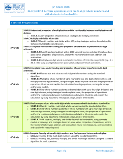 5th Grade Math ELG 5.NBT.B Perform operations with multi