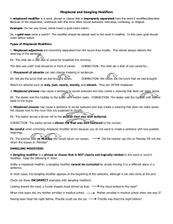 Misplaced and Dangling Modifiers