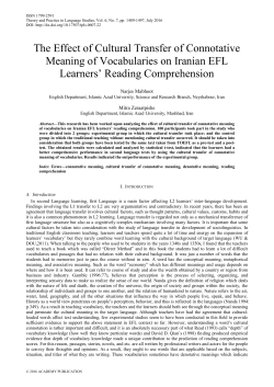 The Effect of Cultural Transfer of Connotative Meaning of