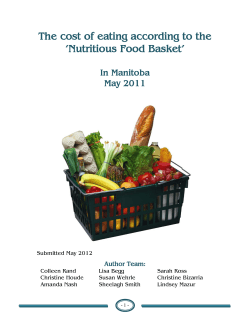 The cost of eating according to the