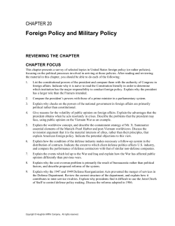 Foreign Policy and Military Policy