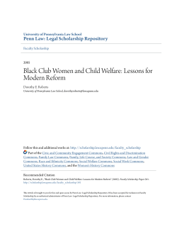 Black Club Women and Child Welfare: Lessons for Modern Reform