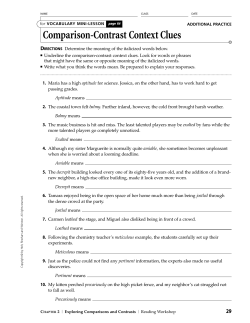 Comparison-Contrast Context Clues