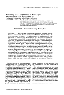 Heritability and Components of Phenotypic Expression in Skin