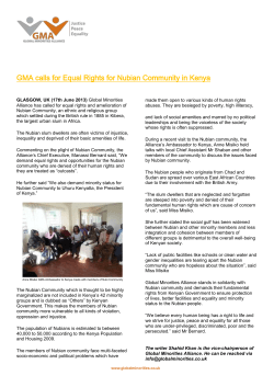 GMA calls for Equal Rights for Nubian Community in Kenya