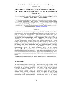 OPTIMAL PARAMETERS FOR In Vitro DEVELOPMENT