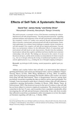 Effects of Self-Talk: A Systematic Review