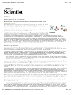 Freakonomics: What Went Wrong? &raquo; American