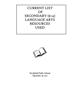 current list of secondary (6-12) language arts resources used