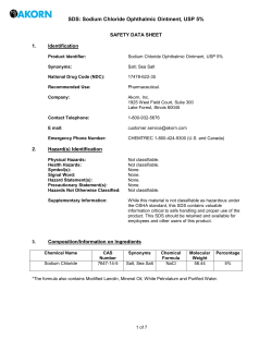 SDS: Sodium Chloride Ophthalmic Ointment, USP 5%
