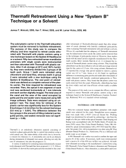 Thermafil Retreatment Using a New "System B" Technique or a