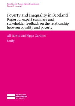 Poverty and Inequality in Scotland