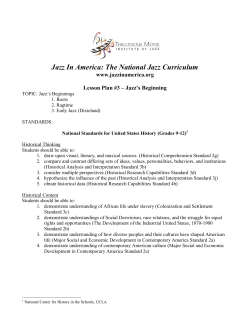 Jazz In America: The National Jazz Curriculum