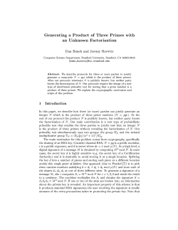 Generating a Product of Three Primes with an Unknown