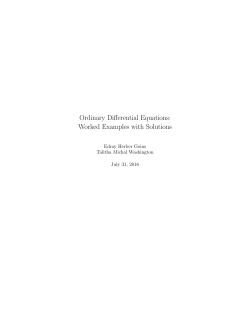 Ordinary Differential Equations: Worked Examples