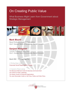 On Creating Public Value