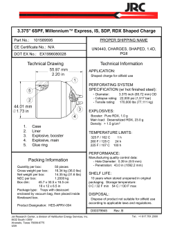 3.375&rdquo; 6SPF, Millennium&trade; Express, IS, SDP, RDX Shaped Charge