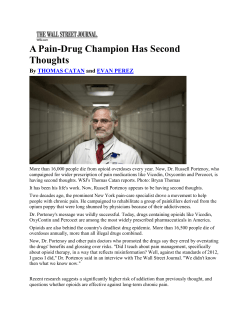 A Pain-Drug Champion Has Second Thoughts