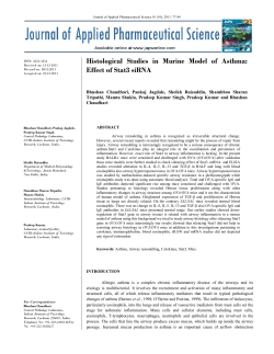Histological Studies in Murine Model of Asthma