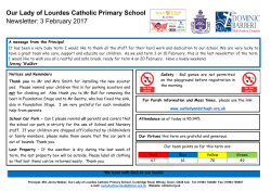 3rd February 2017 - Our Lady Of Lourdes Catholic Primary School