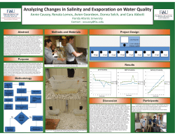Analyzing Changes in Salinity and Evaporation on Water Quality
