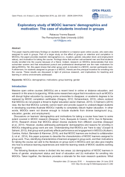 Exploratory study of MOOC learners` demographics and motivation