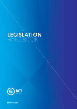 Legislation Handbook - Chief Minister, Treasury and Economic