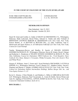 In re Tibco - Delaware Courts