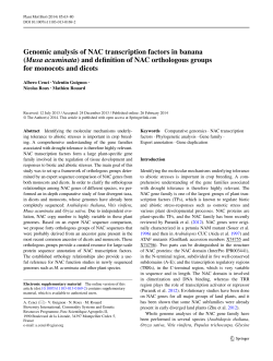 Genomic analysis of NAC transcription factors in banana (Musa
