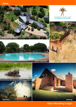 Monateng Owner Newsletter 2014