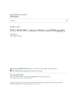 ENG 4950-001: Literary History and Bibliography - The Keep