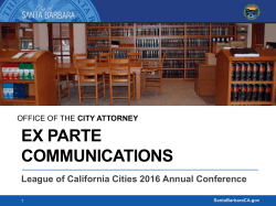 ex parte communications - League of California Cities