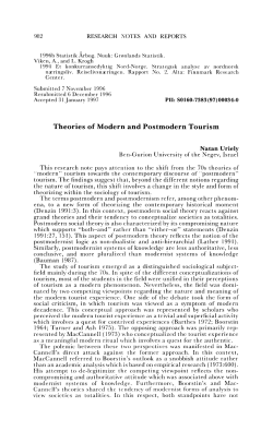 Theories of Modern and Postmodern Tourism