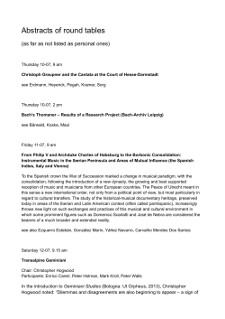 Abstracts of round tables