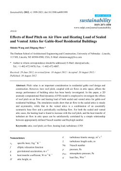 Effects of Roof Pitch on Air Flow and Heating Load of Sealed and