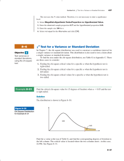 8&ndash;6 X2 Test for a Variance or Standard Deviation