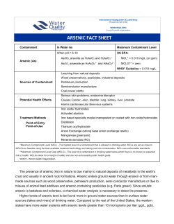 arsenic fact sheet - Water Quality Association