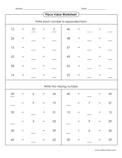 Place Value Worksheet Write each number in