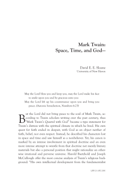 Mark Twain: Space, Time, and God - Literature and Belief